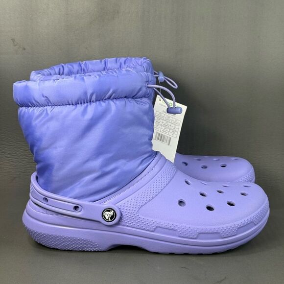 Crocs Unisex Classic Lined Neo Puff Boots Men’s 10 Women’s 12 Digital Violet Fuz - Picture 3 of 8